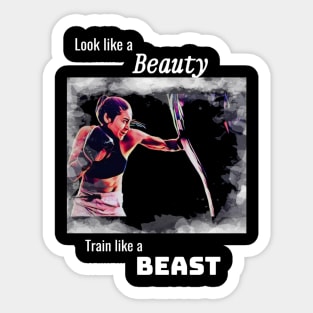 Woman boxing: Motivational quote Sticker